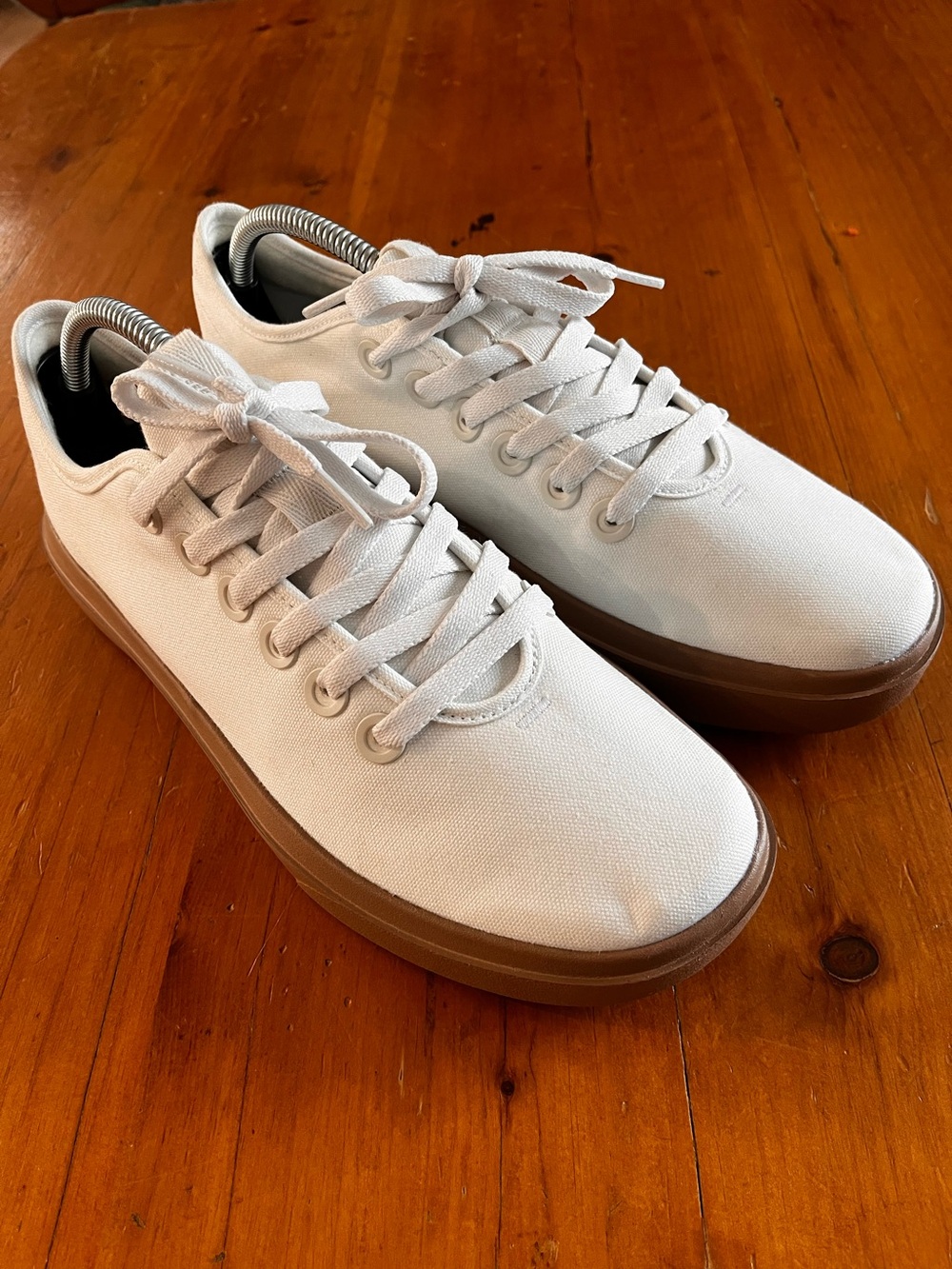 Allbirds Brand New Men's Canvas Pipers Shoes - Blizzard (Bark Brown Sole)